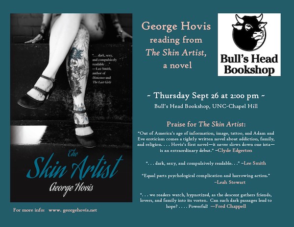 Flyer for Hovis reading at Bull's Head Bookshop