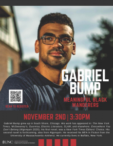 Gabriel Bump Event Poster (details below)
