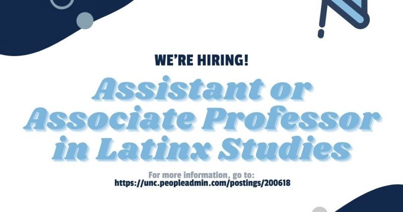 The DOECL is hiring an Assitant or Associate Professor in Latinx Studies.